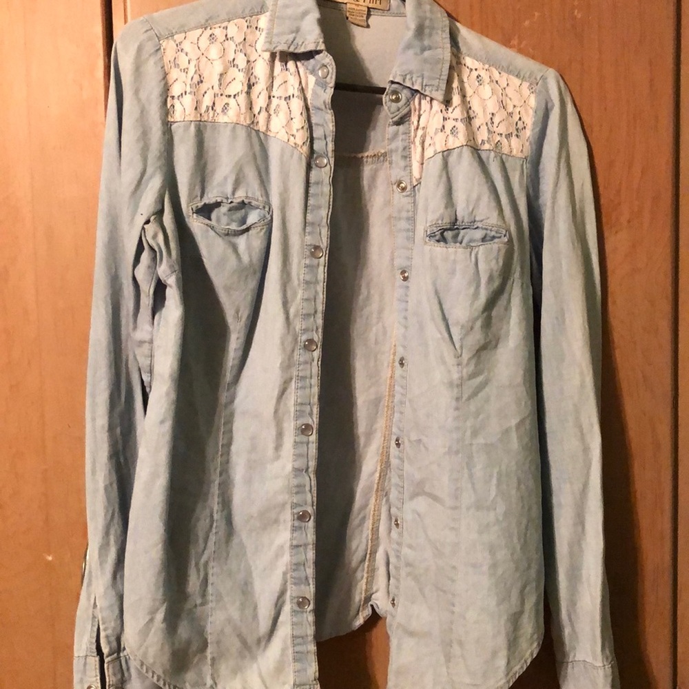 Denim button down!